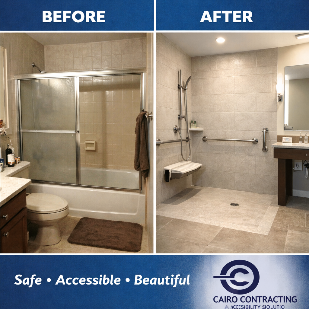 Accessible Bathroom renovation - Before & After transformation