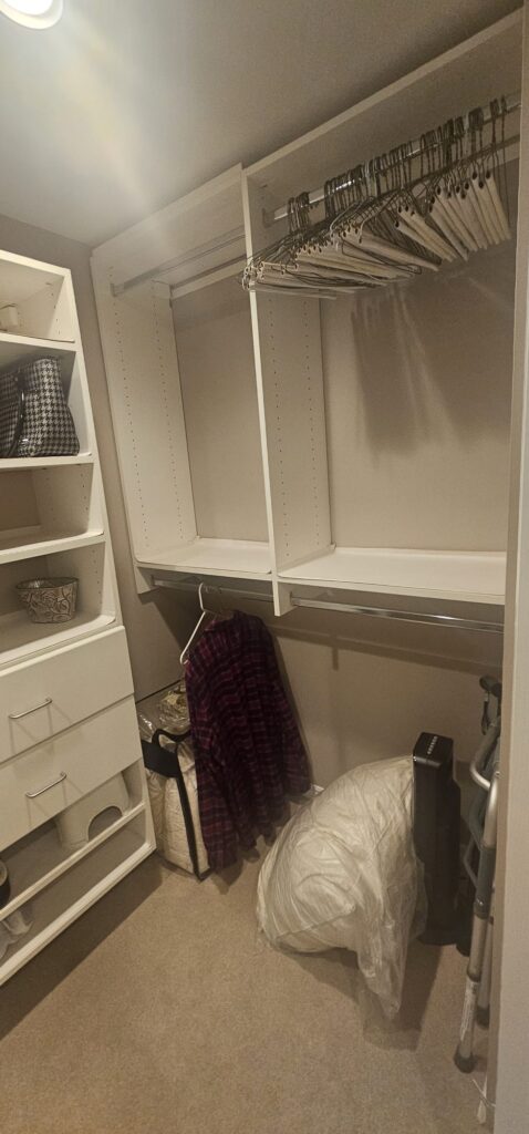 Wheelchair accessible bathroom before and after with roll-in shower and wide layout