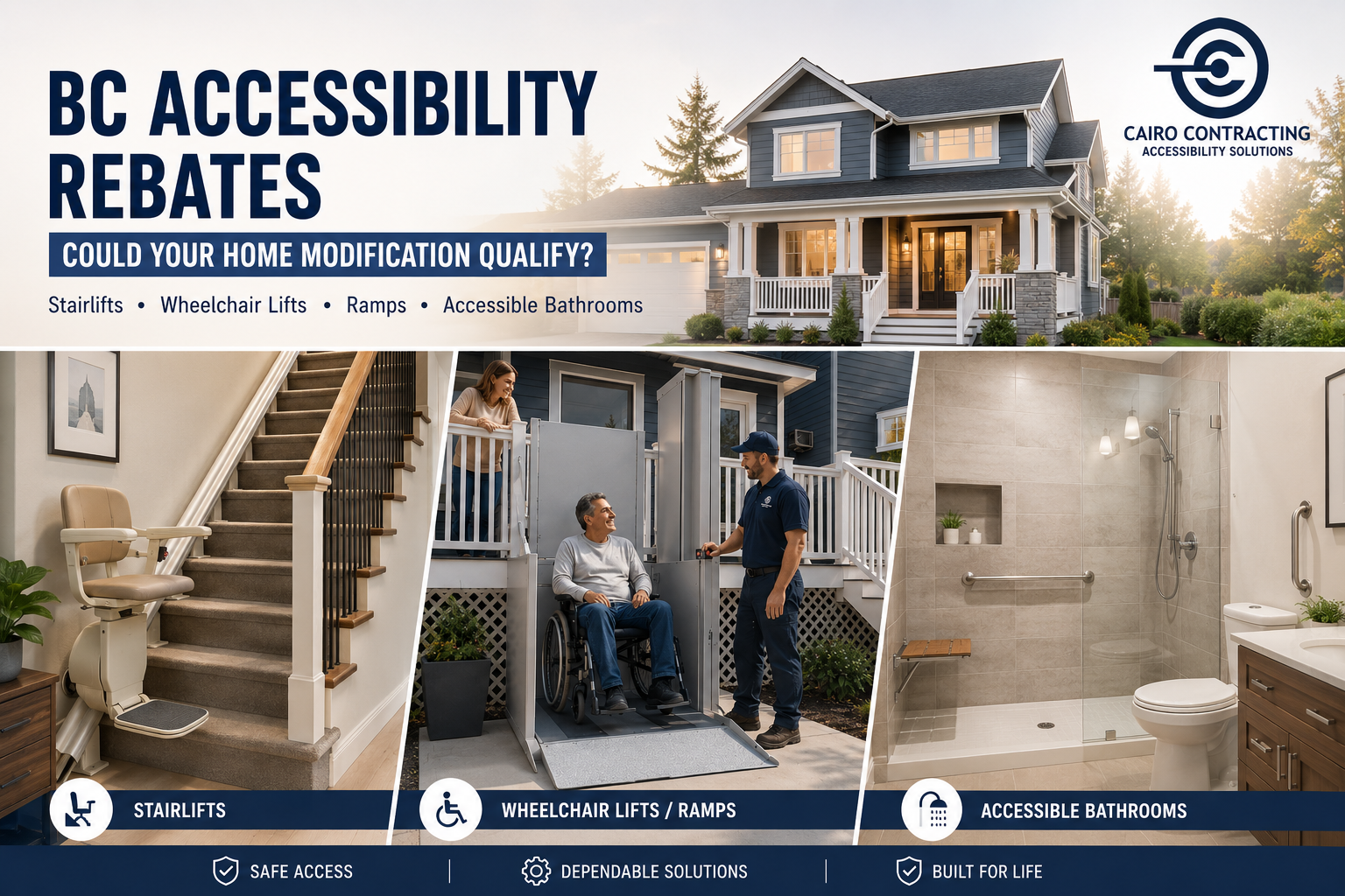 BC accessibility rebates for stairlifts, wheelchair lifts, ramps and accessible bathroom renovations in British Columbia.